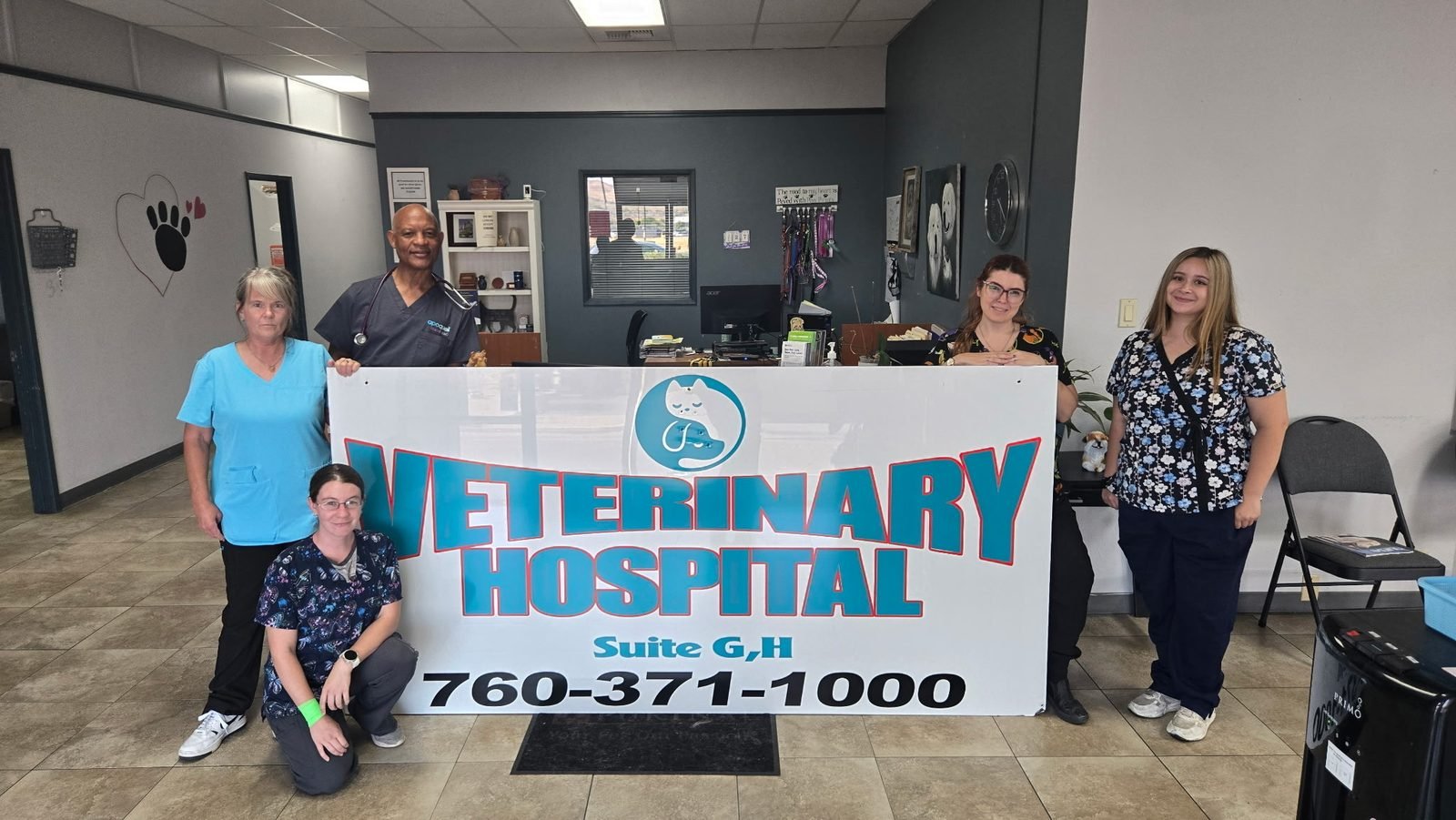 The Ridgecrest team behind the clinic banner