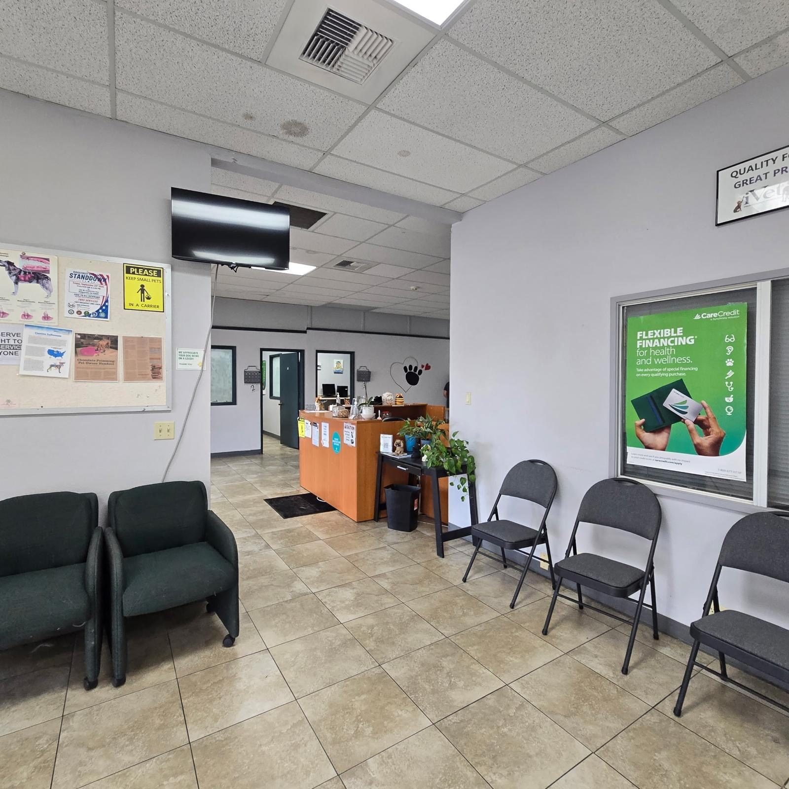 Waiting area looking toward the reception desk, Ridgecrest